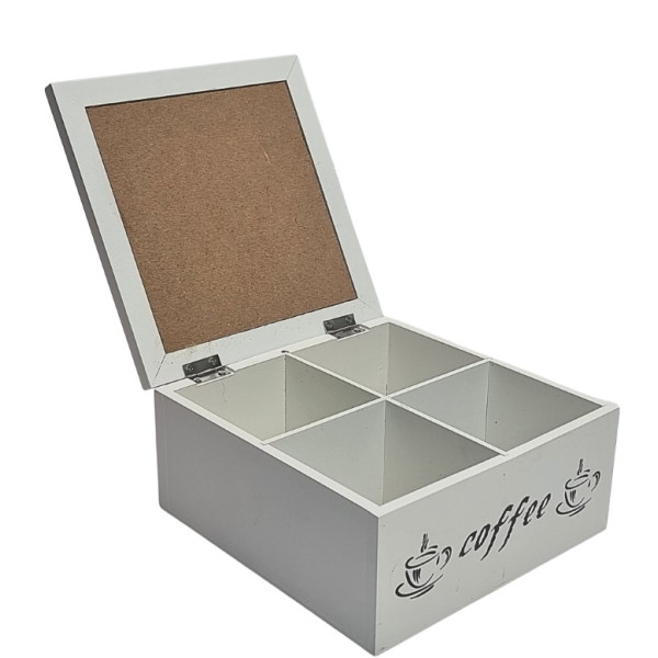 Medinė dėžutė arbatai (17x17x8cm)