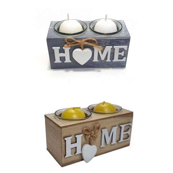 Medinė žvakidė (15x7x7cm)