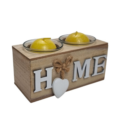 Medinė žvakidė (15x7x7cm) 3