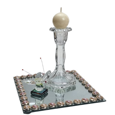 Stiklinė žvakidė stalo žvakėms (D9.5 H16cm) 6