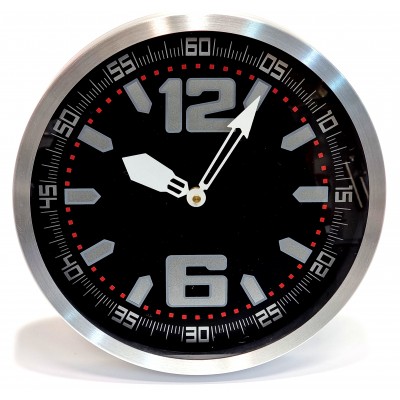 Laikrodis sieninis apvalus skaičiai stambūs metalizuotas D30 1