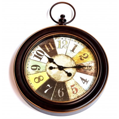 Laikrodis pakabinamas apvalus skaičiai lentelės rudas D44 1