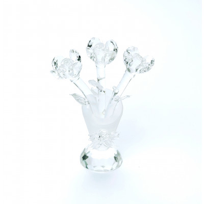 Statulėlė stiklinė - gėlės vazoje (13cm) 1