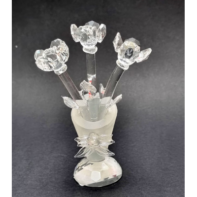 Statulėlė stiklinė - gėlės vazoje (13cm) 3