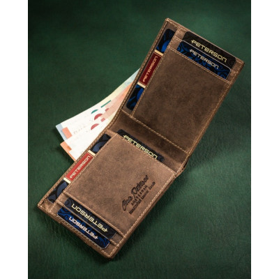 Vyriška piniginė ir kortelių dėklas Peterson RFID (8.5*11*2cm) 6