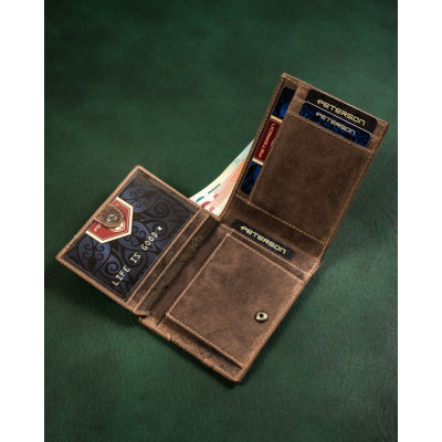 Vyriška piniginė ir kortelių dėklas Peterson RFID (8.5*11*2cm) 7