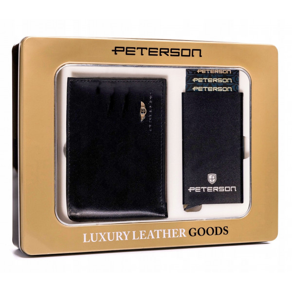 Vyriška piniginė ir kortelių dėklas Peterson RFID (9*12*2cm)