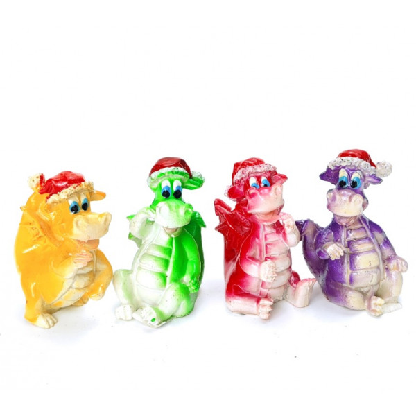 Statulėlė drakonas su kalėdine kepure (4*3 H5.5)