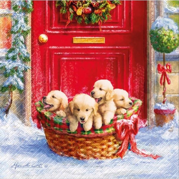 Kalėdinės servetėlės PAW šuniukai (33*33cm)