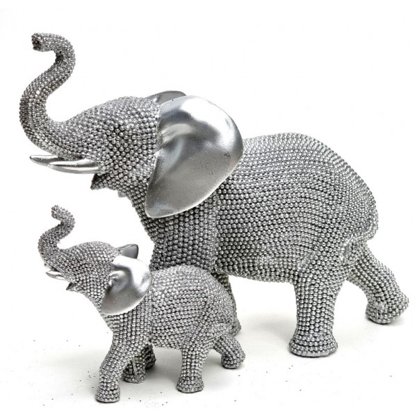 Statulėlė dramblys su drambliukus Eurofirany ELDO (25x20 cm)