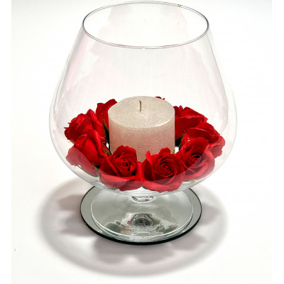 Vaza stiklinė (D21 H24cm) 3